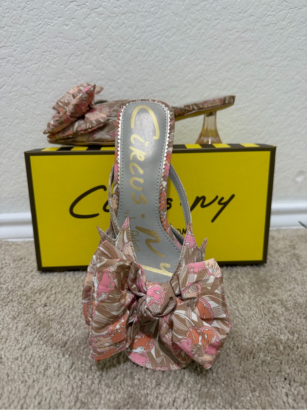 Circus by Sam Edelman Pink Floral Bow Slingback Mule